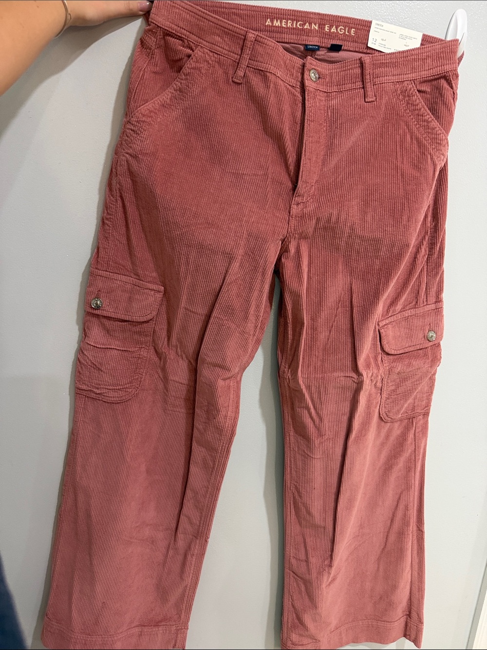 AE pink corduroy pants